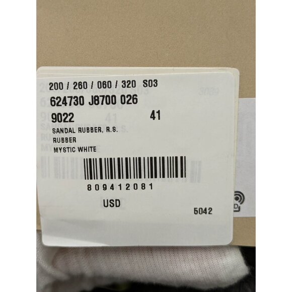 Gucci Logo Embossed Mid-heel Rubber Sandals Mystic White 624730 EU41 - Picture 9 of 11